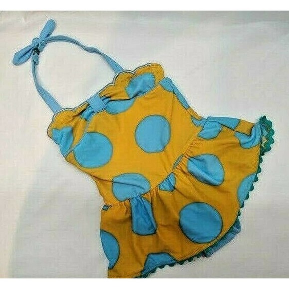 NEW Matilda Jane Lil Dipper Polka Dot Halter Swimsuit Bathing Suit Size 2 2T - Picture 1 of 5